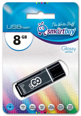 USB2.0 FlashDrives 8Gb Smart Buy  Glossy series Blue