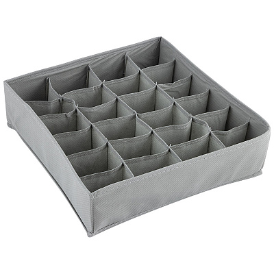 Коробка для хранения 24 ячейки, 32х32х9 см, серый