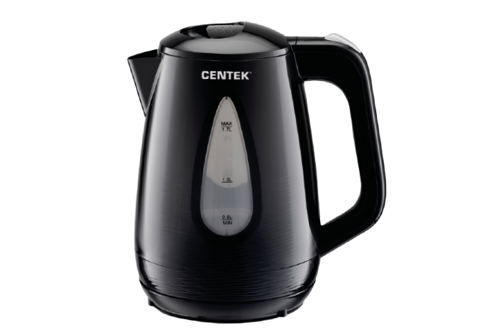Чайник Centek CT-0048 чёрн (1.8л, 2200Вт, текстурированная отделка, большое окно уровня воды) 8/уп