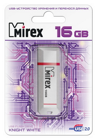 USB2.0 FlashDrives16Gb Mirex KNIGHT WHITE