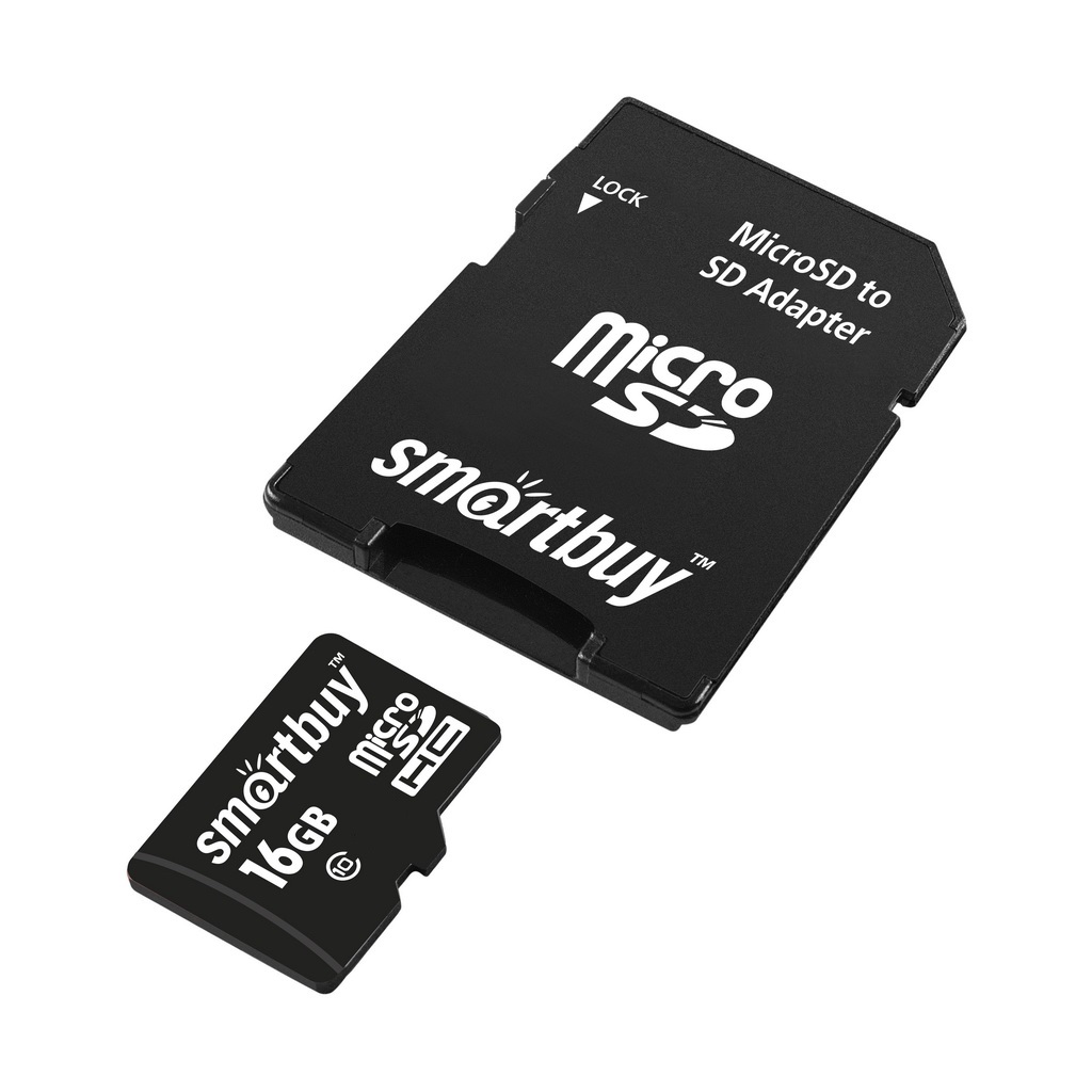 Пам.MicroSDHC,16Gb Smart Buy (Сlass 10) LE c адаптером