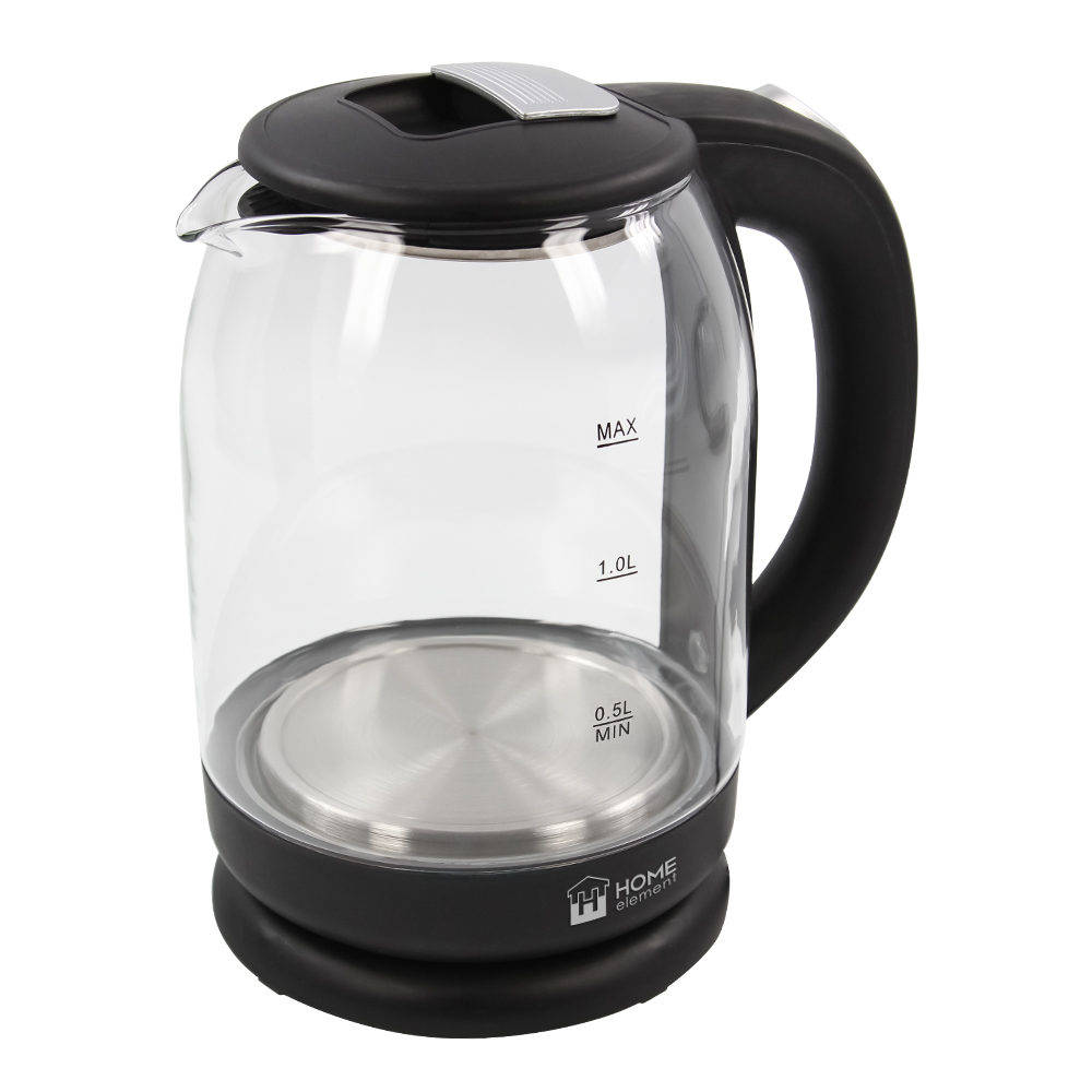 Чайник HOME ELEMENT HE-KT191 стекло, серебряный жемчуг (2л, 1,8кВт, LED подсветка) (8/уп)