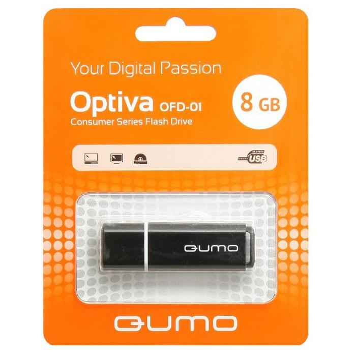 USB2.0 FlashDrives 8Gb QUMO Optiva 01 Black черный