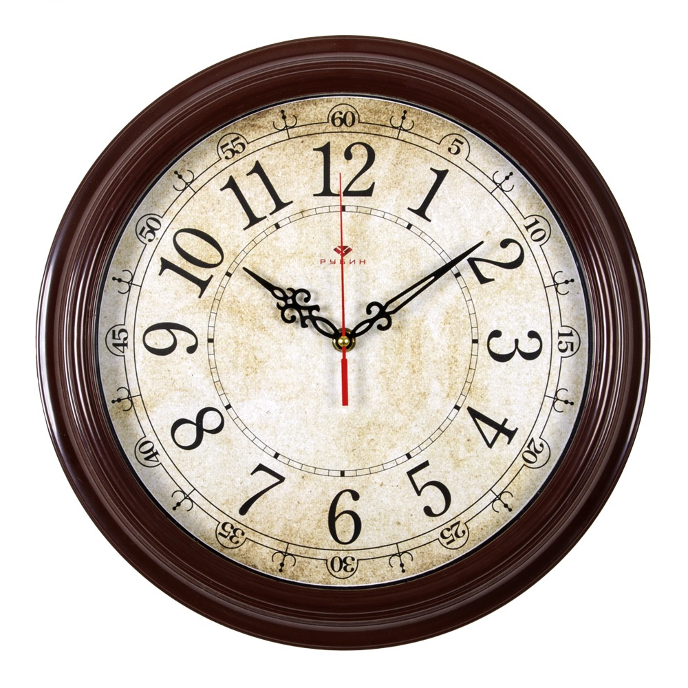 Часы настенные СН 3527 - 122 коричневый "Ретро классика" круглые (35x35) (10)