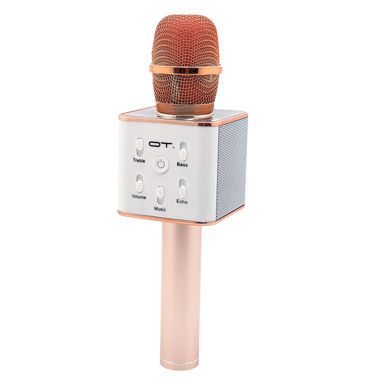 Микрофон OT-ERM04 розовый для караоке беспроводной (Bluetooth, динамики, USB/microSD)