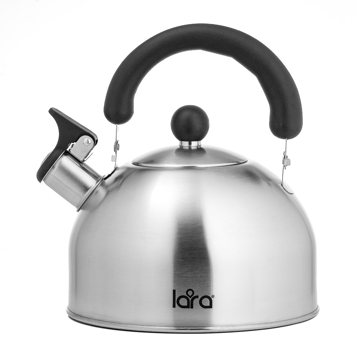 Чайник со свистком LARA LR00-40 сталь матовый (2.5л, индукционное дно 0.35мм, свисток)