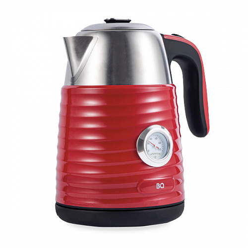 Чайник BQ-KT1723SW Сталь-Красный (1.7л, 2200W, термометр, двойн стенки)