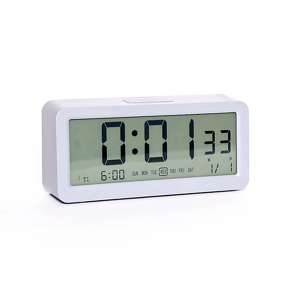 Часы настольные  Сигнал EC-148S серебро (электронные, дата, будильник, темпер., подсветка)