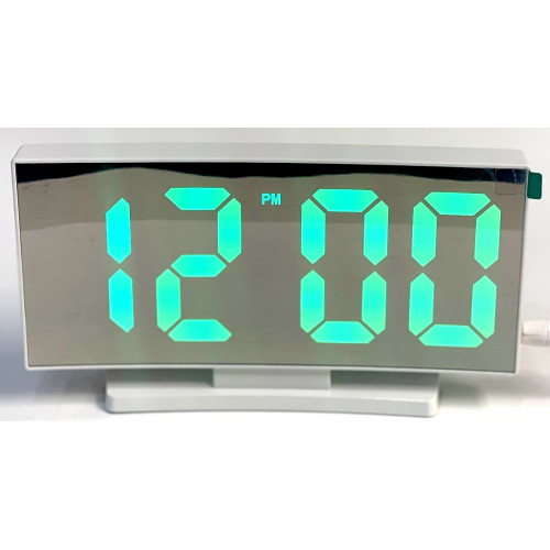 часы настольные  X669/4 (ярко-зеленый) зеркальные,  дата+температ.