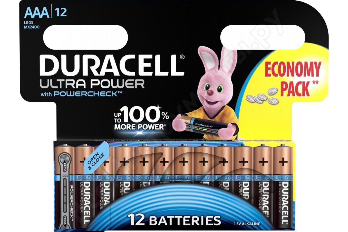 Бат LR3            Duracell Ultra Power BP-12 (12/144шт)