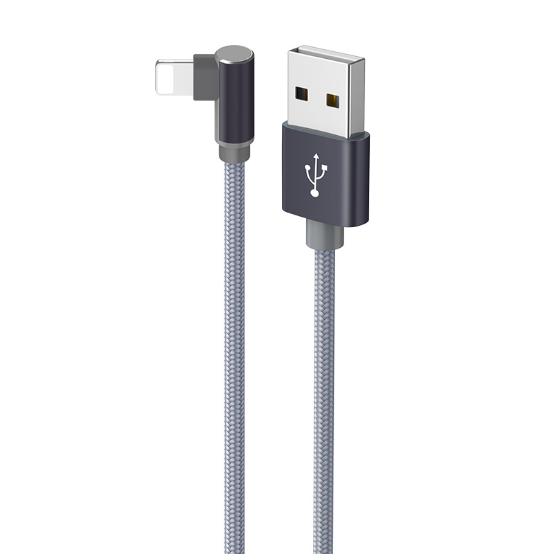 Кабель USB - 8pin BOROFONE BX26 Серый угловой (2,4А, для iPhone5/6/7) 1м