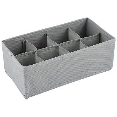 Коробка для хранения  8 ячеек, 28х14,5х10 см, серый