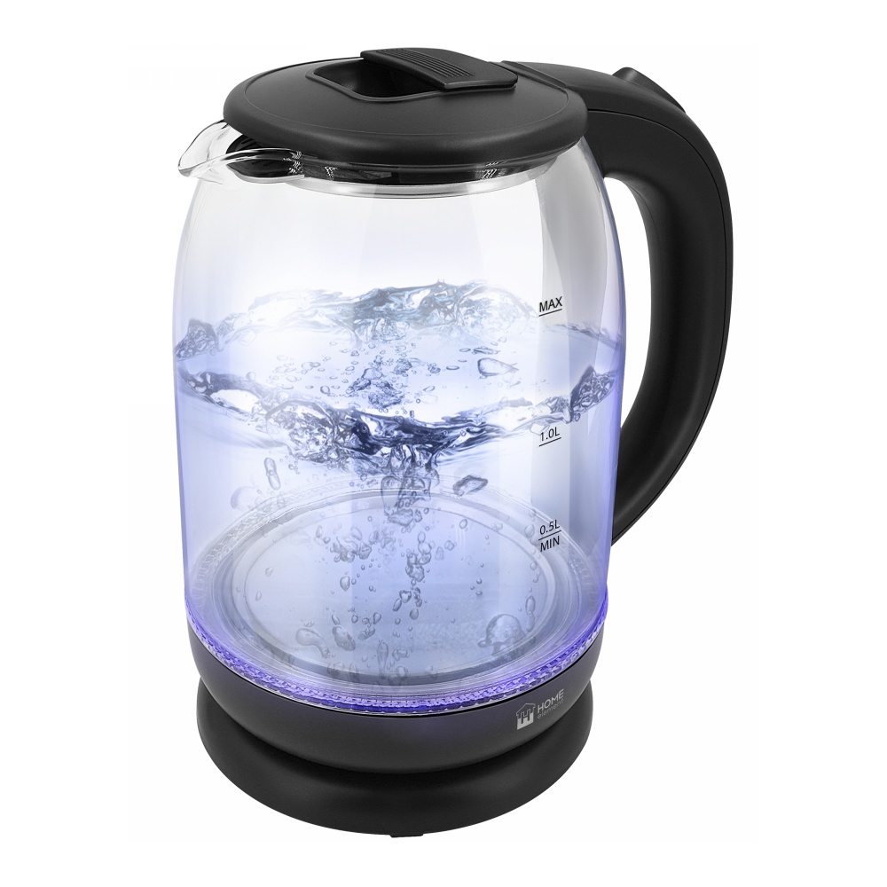 Чайник  HOME ELEMENT HE-KT186 стекло чёрный (2л, 1,8кВт, LED подсветка) (6/уп)