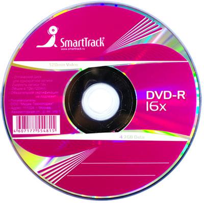 диск SMART TRACK DVD-R 4,7Gb 16x Cake (10)