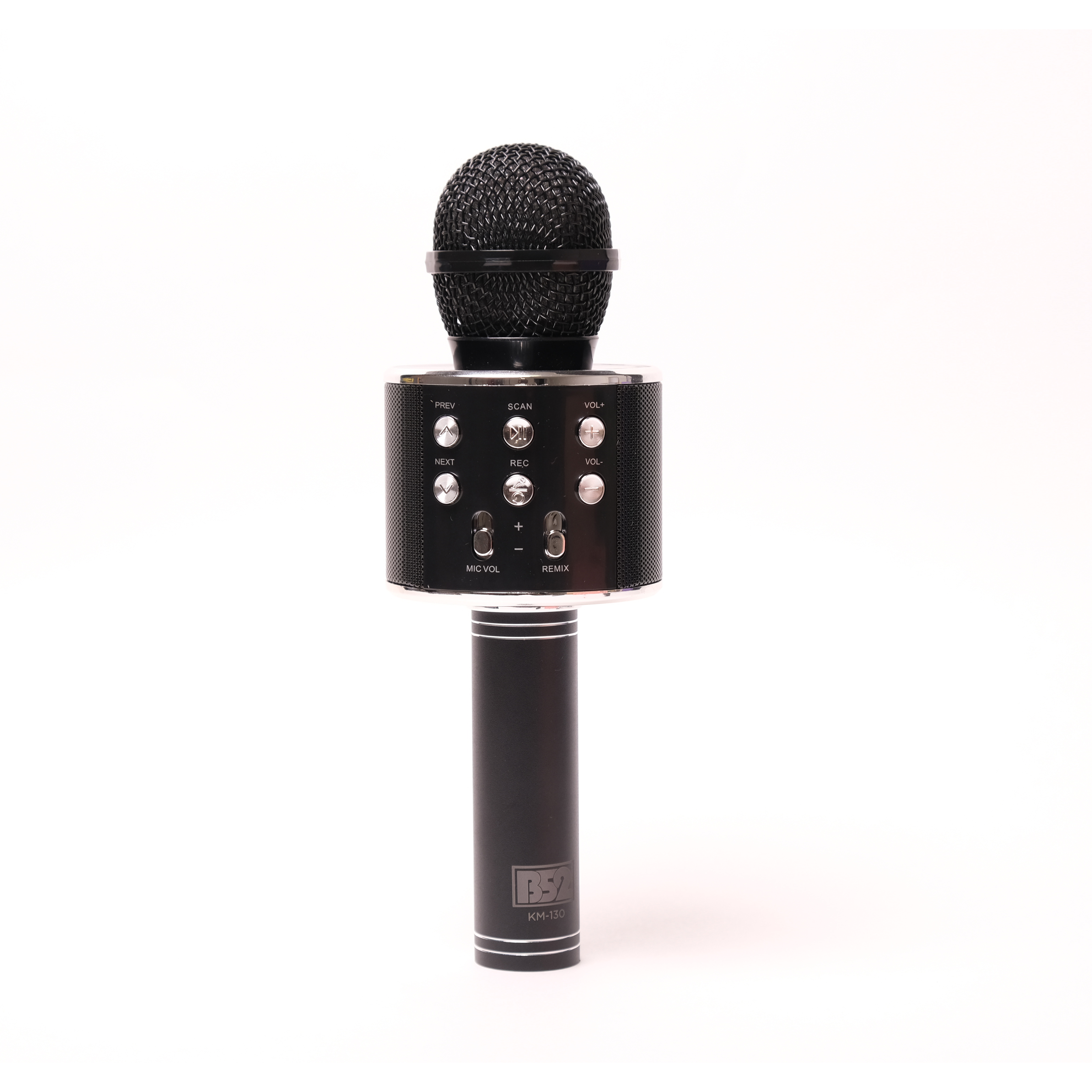Микрофон B52 KM-130B чёрный, для караоке, беспроводной, 3Вт, АКБ 800мА/ч, BT (до10м), USB