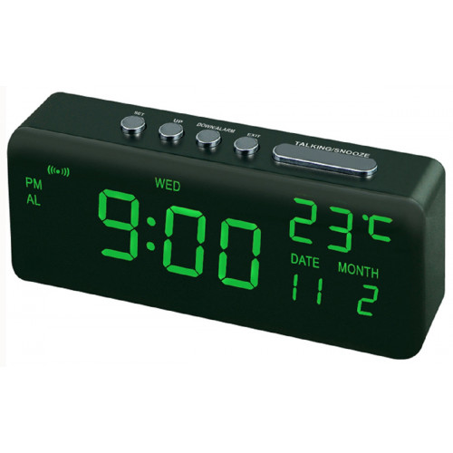 часы настольные VST-762W/4 +дата+температура (ярко-зеленый)