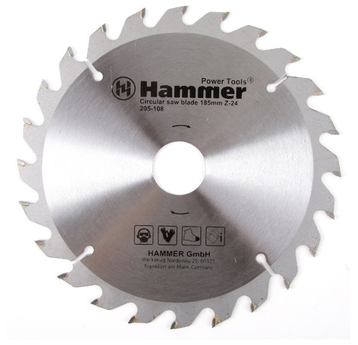 Диск пильный Hammer Flex 205-108 CSB WD 185мм*24*30/20мм  по дереву