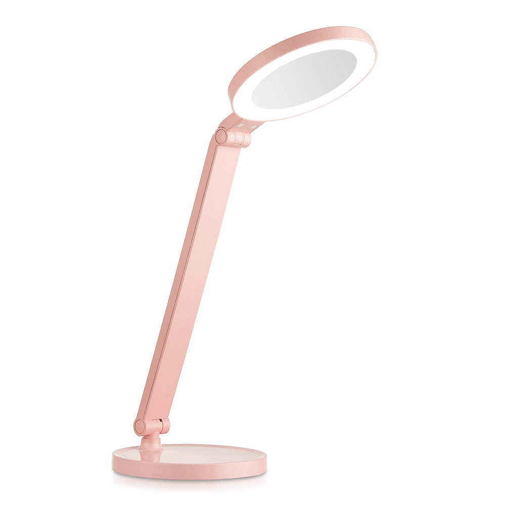 Светильник настол.Camelion KD-824 розовый LED(9Вт, сенс., рег.ярк и цвет. темп, с зеркалом,  230V )