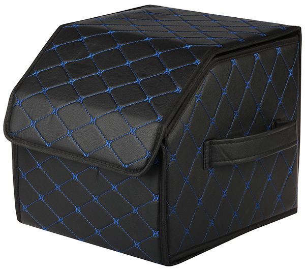 Органайзер в багажник, саквояж Qumo auto Excellence,  разм "S" 30х30х30, черн, ромб строчка синяя