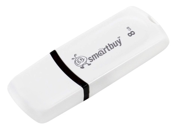 USB2.0 FlashDrives 8Gb Smart Buy  Paean White (SB8GBPN-W)