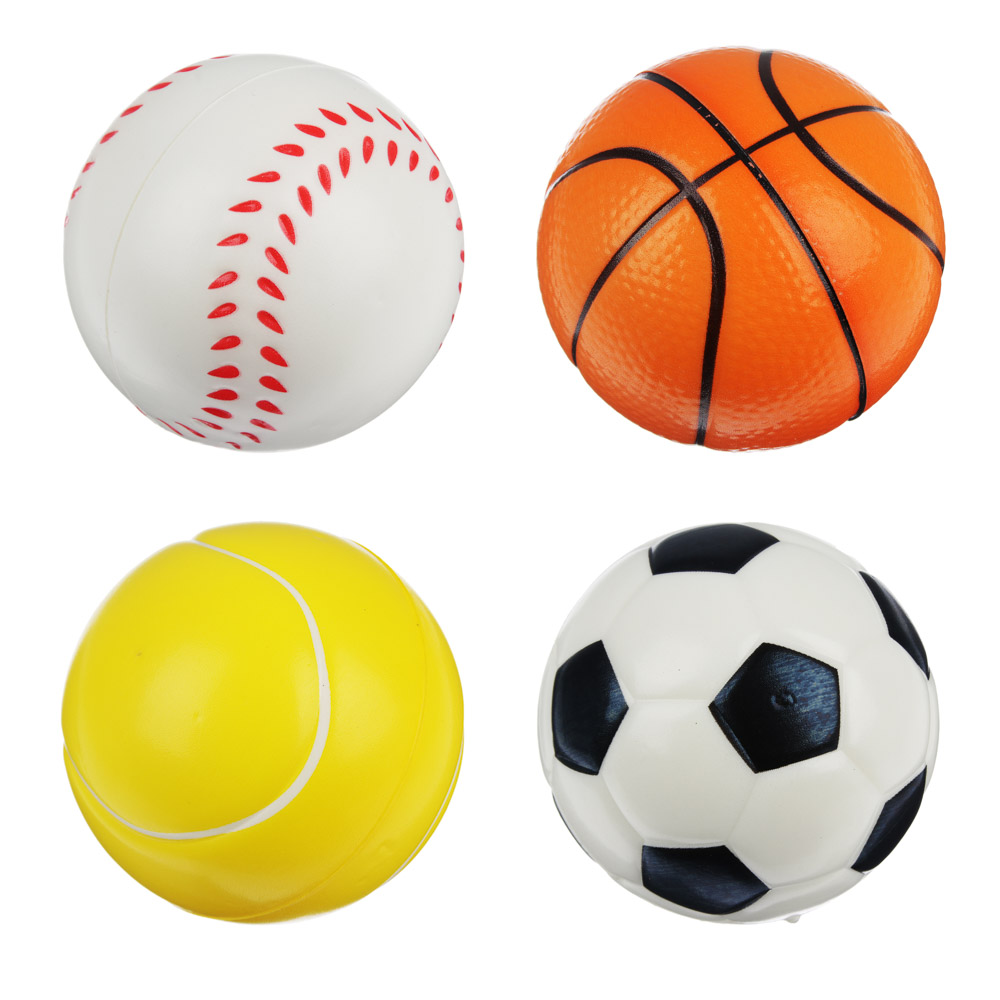Мяч игровой "Спорт", ПВХ, 7,6см, 4 дизайна