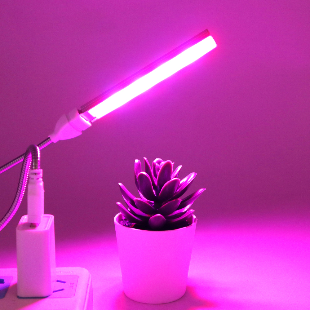 Фито-лампа для растений Огонек OG-LDP15 розовая (6Вт, USB)