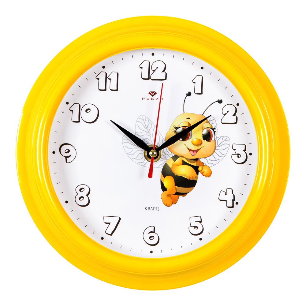 Часы настенные СН 2121 - 143 корпус желтый "Пчелка" (21x21) (10)