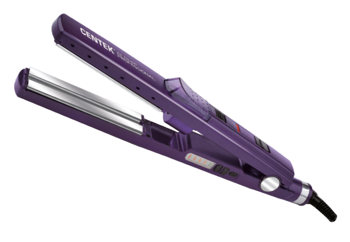 Выпрямитель для волос Centek CT-2021 (60Вт, увлажнен, плав. титановые пластины, 5 реж нагрева, LED)