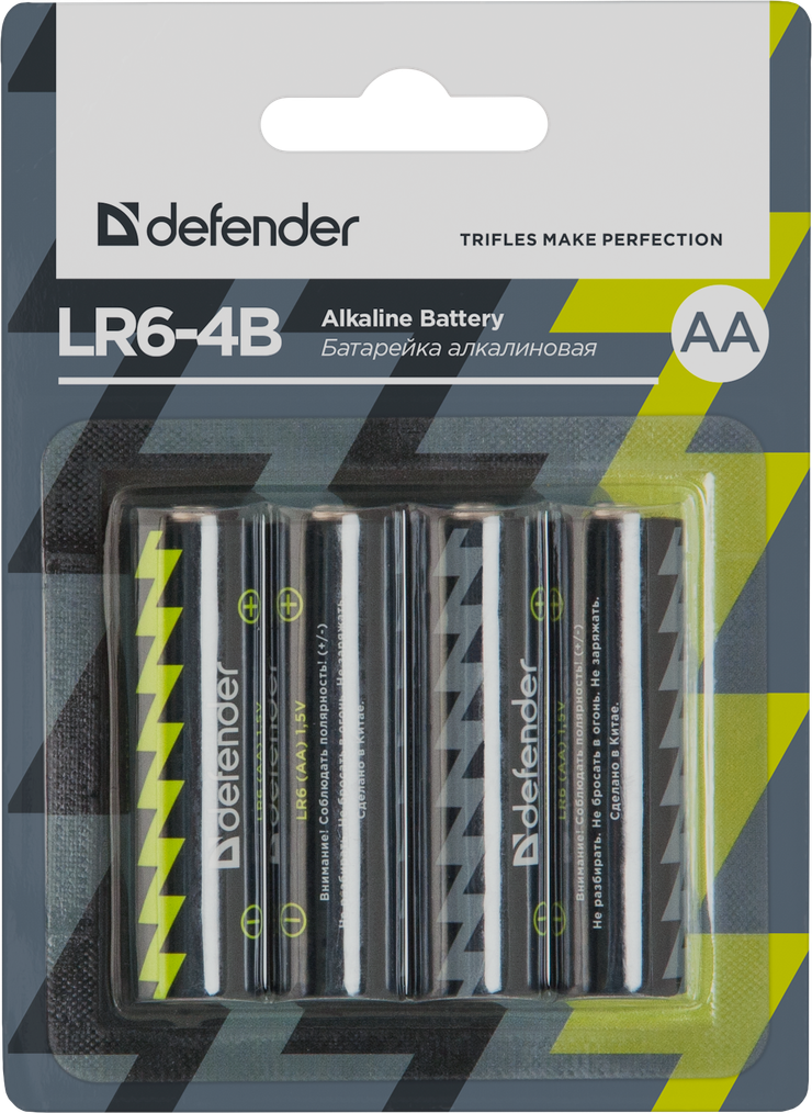 Бат LR6            Defender  в блистере BL-4 (48шт)/(576уп)