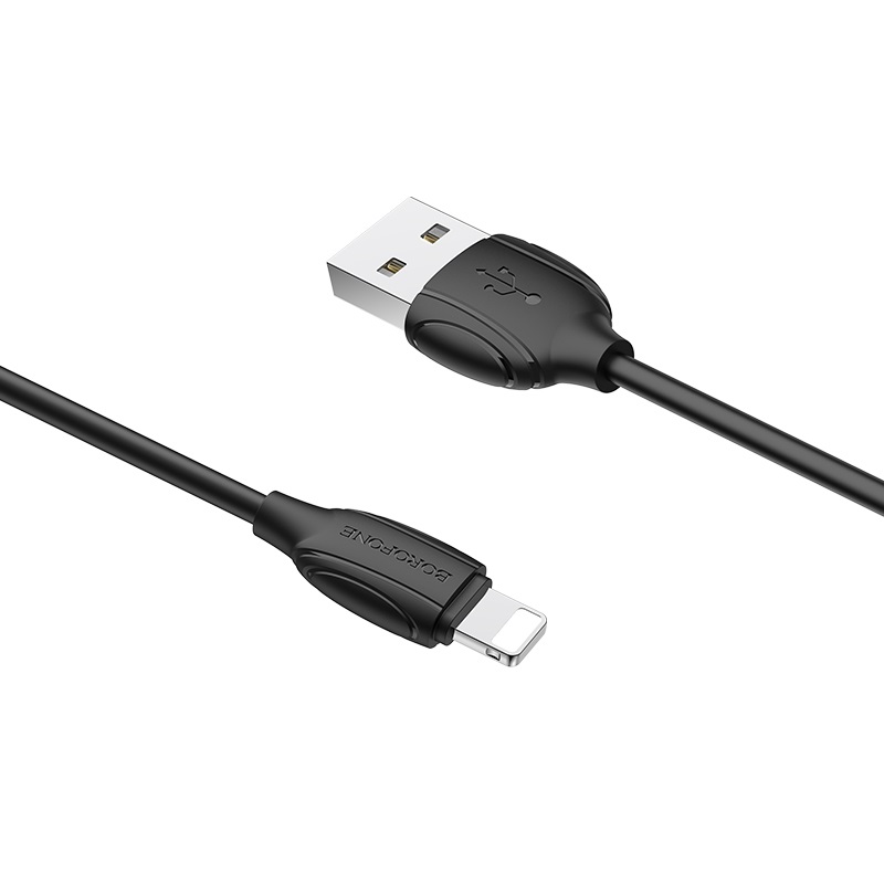 Кабель USB - 8pin BOROFONE BX19 Benefit Черный (для iPhone5/6/7) 1,3А, 1м ПВХ