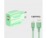 Блок пит USB сетевой  Орбита OT-APU60 + кабель iOS Lightning Зелёный (DP, 2400mA, 1м)