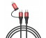 Кабель USB - 2в1, Type-C - Type-C (65W)/iP (PD, 18W), 1м, Быстрая зарядка, 3 цвета