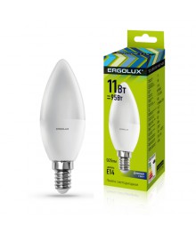 Эл. лампа светодиодная Ergolux LED-C35-11W-E14-6K (Свеча 11Вт E14 6500K 172-265В, аналог Вт)нецк, Ленинск-Кузнецк, Барнаул, Горно-Алтайск, Бийск и др. Большой каталог светодиодных ламп оптом.