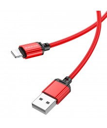 Кабель USB - 8pin BOROFONE BX87 Красный (2,4А, для iPhone5/6/7) нейлон 1м