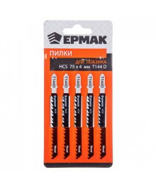 Пилки для лобзика ЕРМАК (HCS EU 75х4мм.) T-144D (дер., быст.рез.), 5шт.Алмазные диски оптом со склада в Новосибирске. Расхлодники для инструмента оптом по низкой цене.