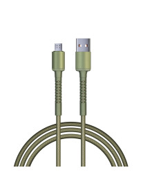 Кабель USB - micro USB BY XXL 2 м, 3А, Быстрая зарядка QC3.0, зеленый