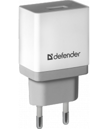 сет/адаптер UPA-21 - белый1 порт USB, 5V/2.1A  DEFENDERUSB Блоки питания, зарядки оптом с доставкой по России.