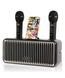 Караоке система SD-319 чёрная (20Вт, BT/FM/USB/TF, аккум, 2 беспр микр)
