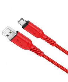 Кабель USB - TYPE C  HOCO X59 1 метр, 2.4A, нейлон, красный