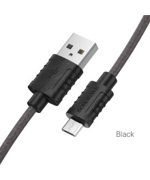Кабель USB - micro USB BOROFONE BX52 Чёрный 2.4A, 1м силикон