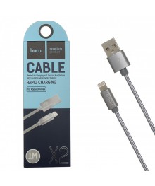 Кабель USB - 8pin HOCO X2 Knitted нейлон графит (2,4А, для iPhone5/6/7) 1мВостоку. Адаптер Rolsen оптом по низкой цене. Качественные адаптеры оптом со склада в Новосибирске.