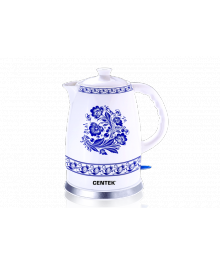 Чайник Centek CT-1058 (гжель, керамика, 2.0л, 2000Вт, подставка с металлом, автовыключение)ирске. Отгрузка в Саха-якутия, Якутск, Кызыл, Улан-Уде, Иркутск, Владивосток, Комсомольск-на-Амуре.