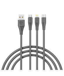 Кабель USB - 3в1 BY Base USB(A)-Type-C/microUSB/iP, 18W, 1,2 м, 3A, PVC, черныйВостоку. Адаптер Rolsen оптом по низкой цене. Качественные адаптеры оптом со склада в Новосибирске.