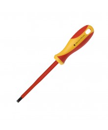 Диэлектрическая отвертка Smartbuy Tool шлицевая SL4x100, до 1000В, VDE, прорез.ручка, серт.испытРучной инструмент оптом. Ручной инструмент оптом со склада в Новосибирске. Ручной инструмент оптом.