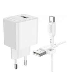 Блок пит USB сетевой  BOROFONE S11A + кабельType-C Белый (1USB, 2100mA)