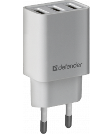 сет/адаптер UPA-31 - белый 3 порт USB, 3.1A  DEFENDERUSB Блоки питания, зарядки оптом с доставкой по России.