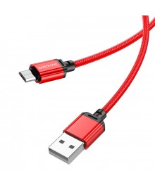 Кабель USB - micro USB BOROFONE BX87 Красный 2.4A, нейлон, 1м