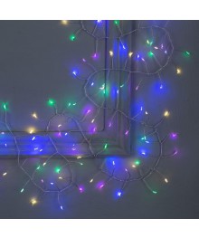 Эл.гирл. "Мишура" 10 м роса, IP20, серебристая нить, 200 LED, свечение мульти, фиксинг, 12 Вке. Доставка Барнаул, Кемерово, Томск, Новокузнецк, Горно-Алтайск, Междуреченск, Ленинск-Кузнецкий.