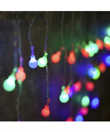 Эл.гирл. "Бахрома" 3 х 0.5 м, "Шарики" LED-80-220V, мигает, нить прозрачная, свечение мульти (RG/RBке. Доставка Барнаул, Кемерово, Томск, Новокузнецк, Горно-Алтайск, Междуреченск, Ленинск-Кузнецкий.