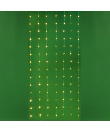Эл.гирл.  СНОУ БУМ занавес 2х3м нить росы медь 210 LED, 7 нитей, шампань, 8 реж, USB, пульт